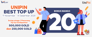 IndoPlay 11 to 8 Best top up event, dapetin Gold total hingga 3 juta!